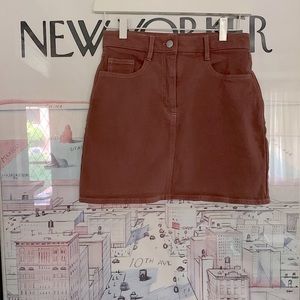 Wilfred rust/terracotta denim mini skirt size 0